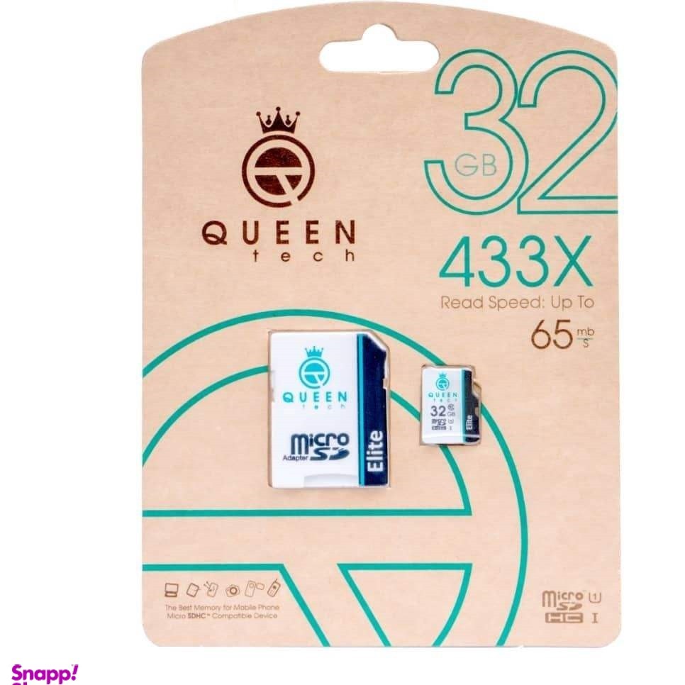 رم میکرو32 گیگ کوئین تک QUEEN TECH Elite U1 65MB/s + خشاب