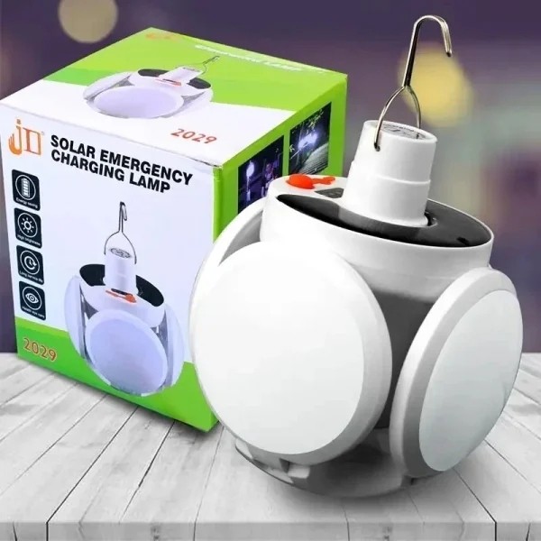 نمای 3 خرید لامپ شارژی خورشیدی چادر JD-2029 با نور 800 لومن