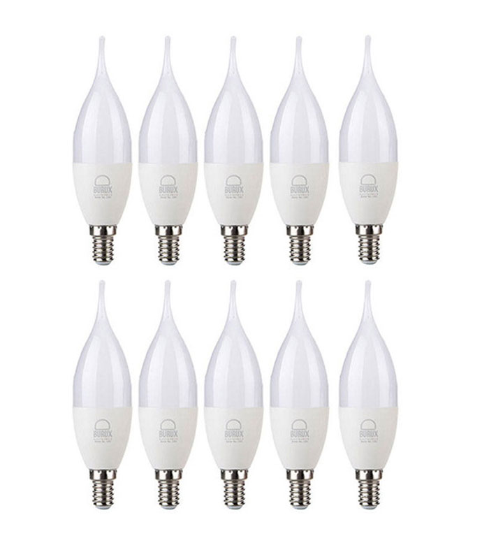 لامپ ال ای دی 6 وات بروکس مدل C37L پایه E14 بسته 10 عددی