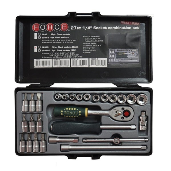 جعبه بکس فورس 27 پارچه اینچی 1/4 اینچ مدل 2281S