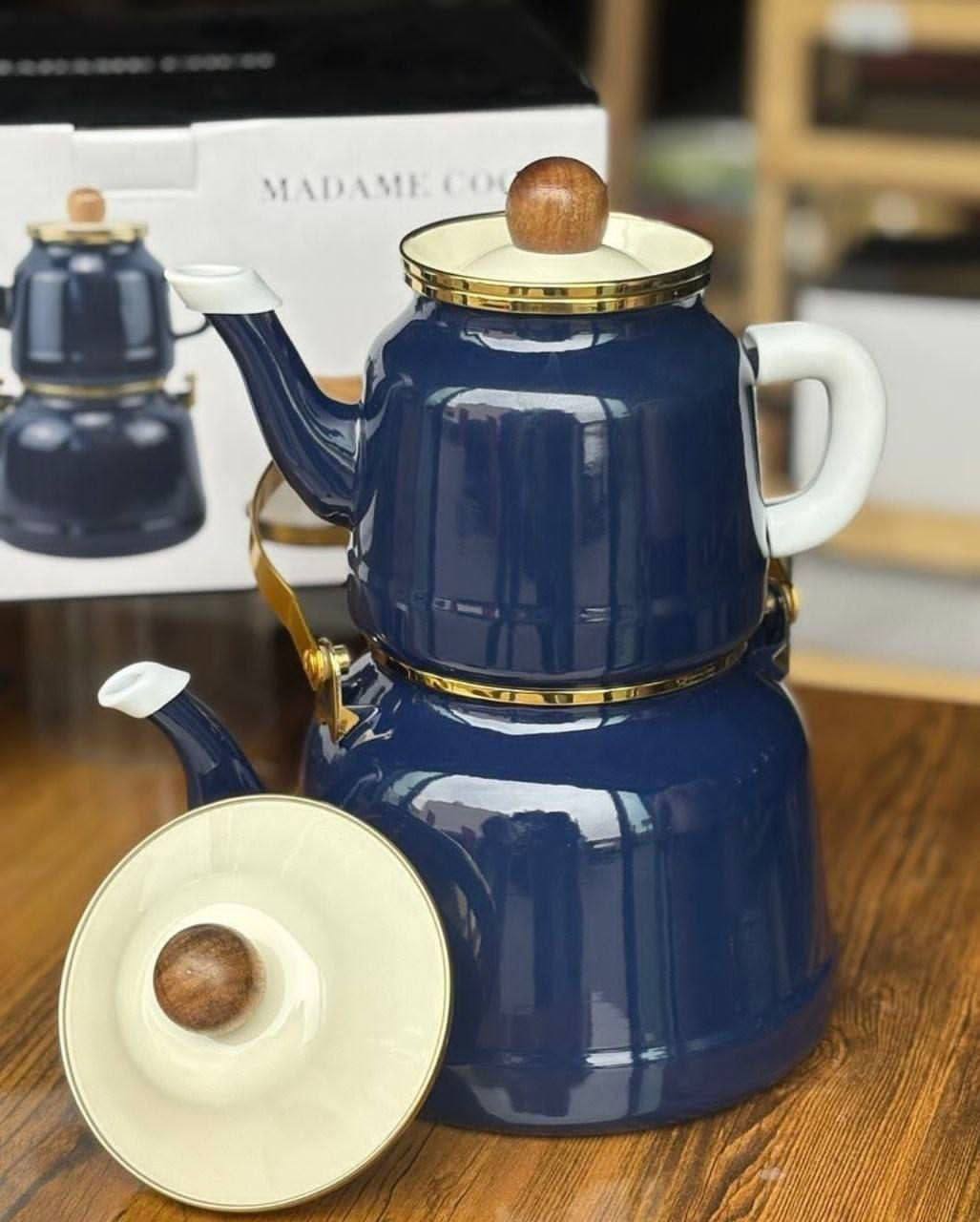 خانه و آشپزخانه پریلند - کتری قوری لعابی مادام کوکو w6063 (پست پیشتاز پس کرایه)