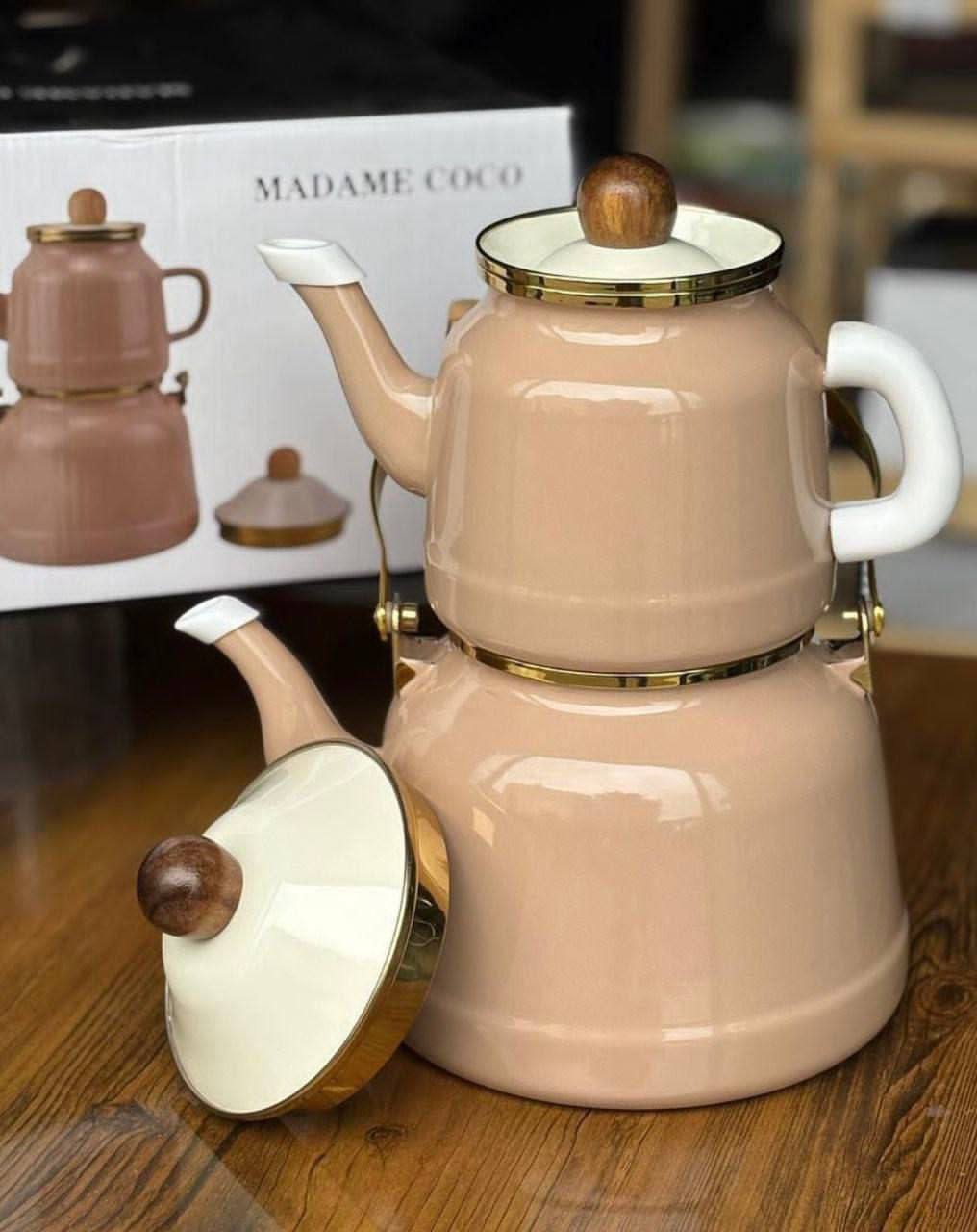 خانه و آشپزخانه پریلند - کتری قوری لعابی مادام کوکو w6064 (پست پیشتاز پس کرایه)