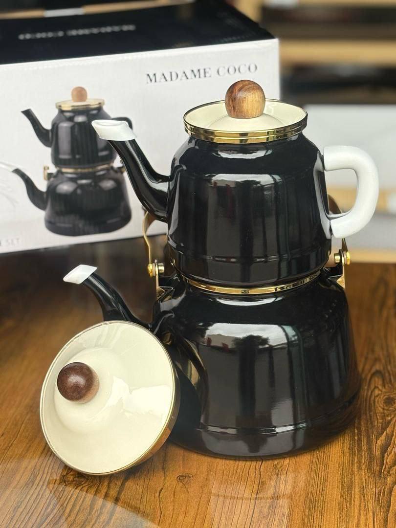 خانه و آشپزخانه پریلند - کتری قوری لعابی مادام کوکو w6062 (پست پیشتاز پس کرایه)