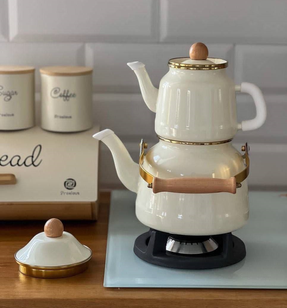 خانه و آشپزخانه پریلند - کتری قوری لعابی مادام کوکو w6065 (پست پیشتاز پس کرایه)