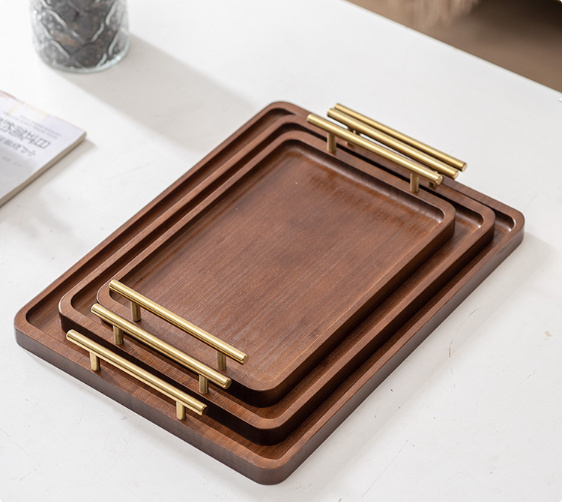 سینی 3 تایی دسته دار بامبو