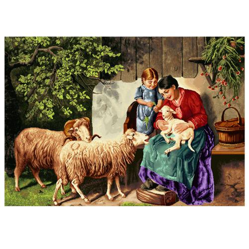 نخ و نقشه فرانسوی طرح مادر وکودک کد 24134