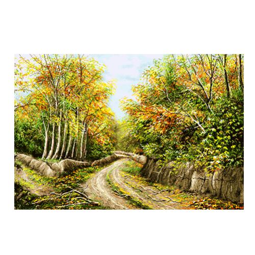 طرح منظره کوچه باغ پاییزی کد 23121