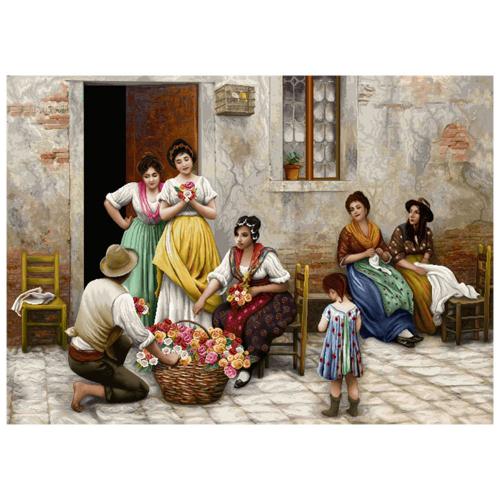 نخ و نقشه فرانسوی طرح گل فروش کد 24042