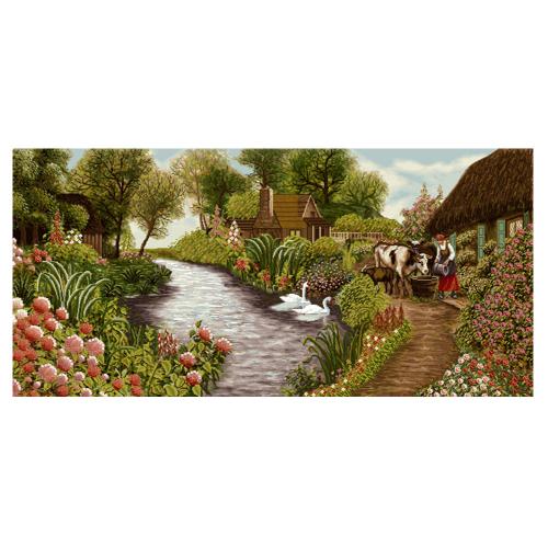 نخ و نقشه تابلو فرش منظره کد 23267