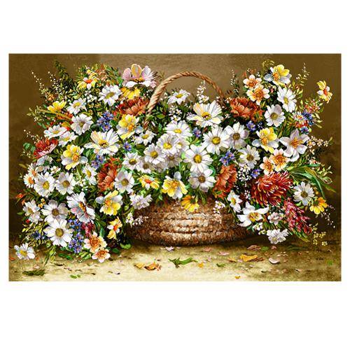 تابلو فرش گل وگلدان کد 25010 نخ و نقشه