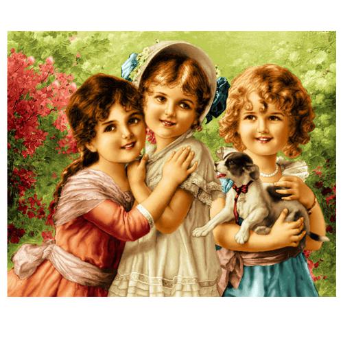 نخ و نقشه فرانسوی طرح دختر وگربه کد 24129