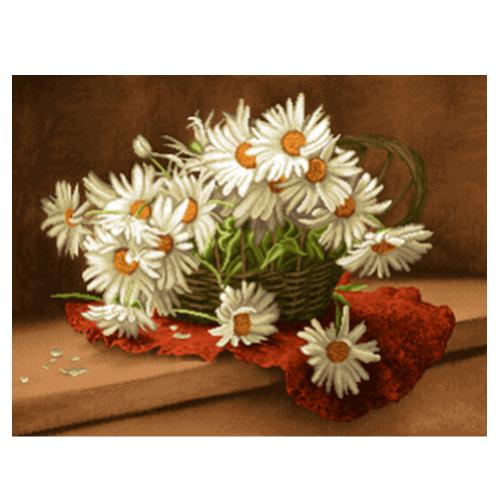 نخ و نقشه تابلو فرش گل و گلدان کد 25093