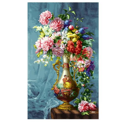 نخ و نقشه تابلو فرش گل و گلدان کد 25245