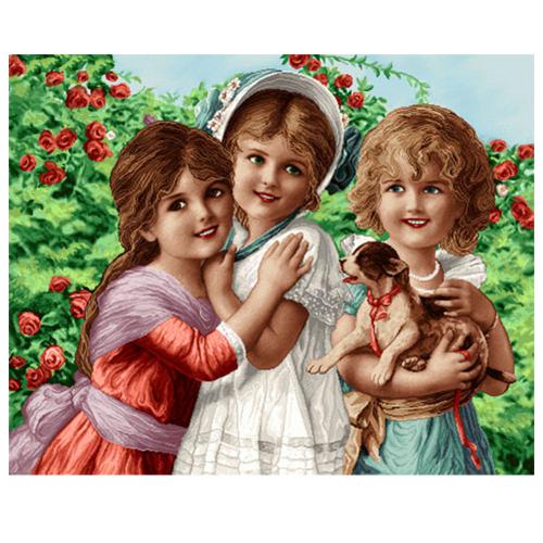 نخ و نقشه فرانسوی طرح دختر وگربه کد 24154