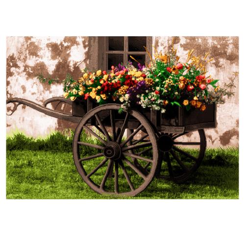 طرح گل وکالسکه گل کد 25004 نخ و نقشه