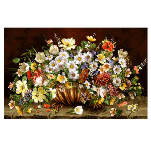 نخ و نقشه تابلو فرش گل و گلدان کد 25111