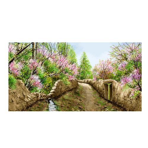 طرح منظره کوچه باغ بهاری کد 23111