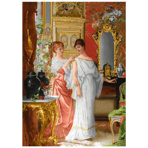 نخ و نقشه فرانسوی طرح دو خواهر کد 24246