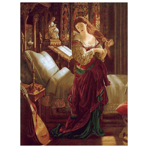 نخ و نقشه فرانسوی طرح دختر تنها کد 24384