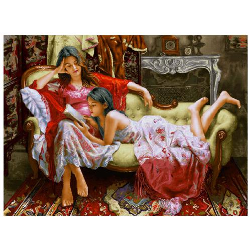 نخ و نقشه فرانسوی طرح دو دختر کد 24049