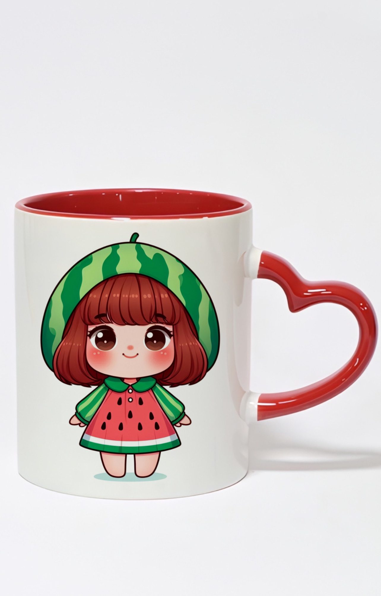 ماگ دسته قلبی رنگی طرح دختر شب یلدا کد 10448