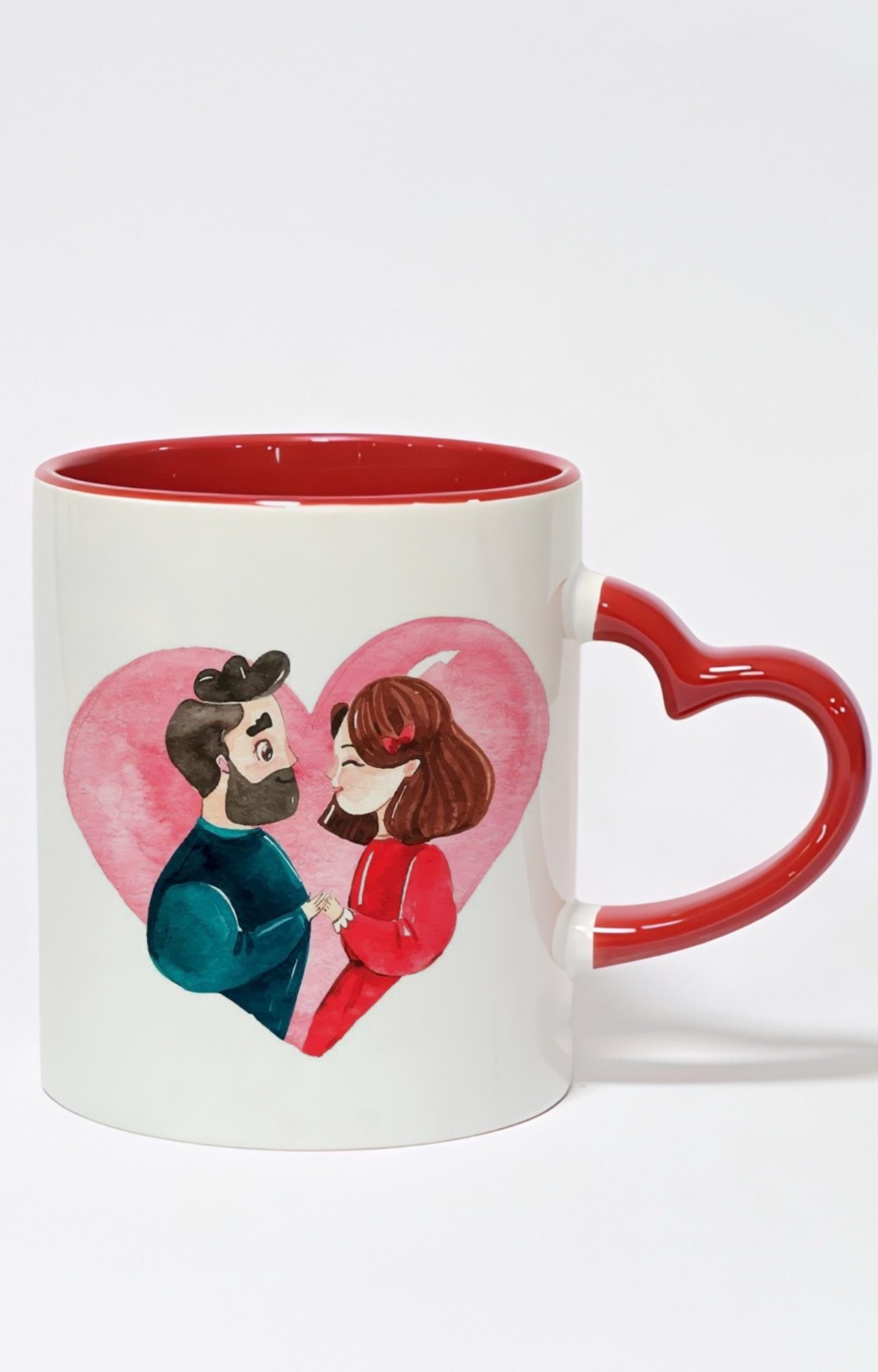 ماگ دسته قلبی رنگی طرح عاشقانه کد 10339