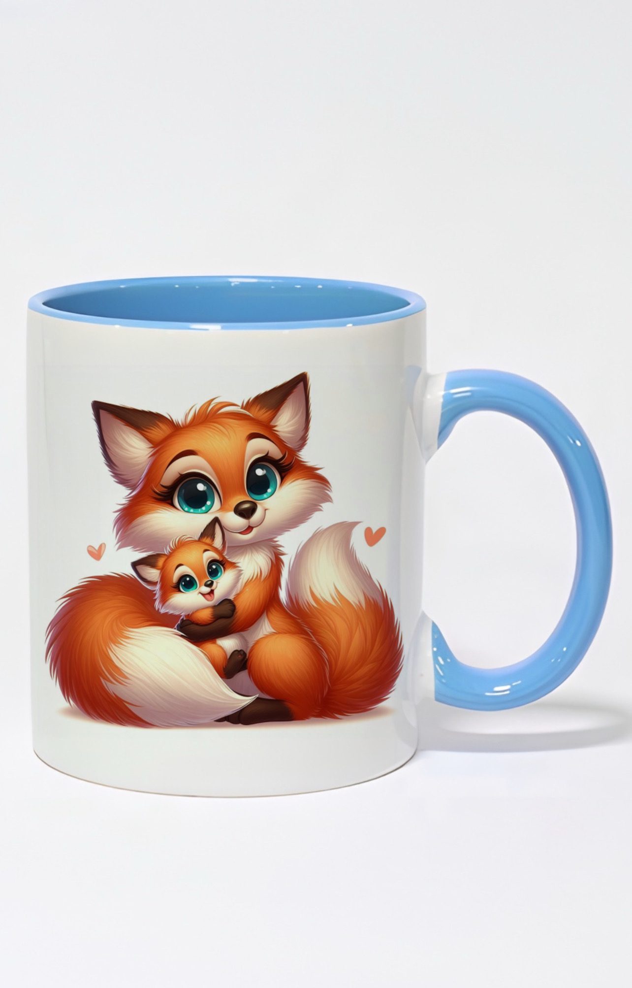 ماگ دسته و داخل رنگی طرح روباه کد 10642