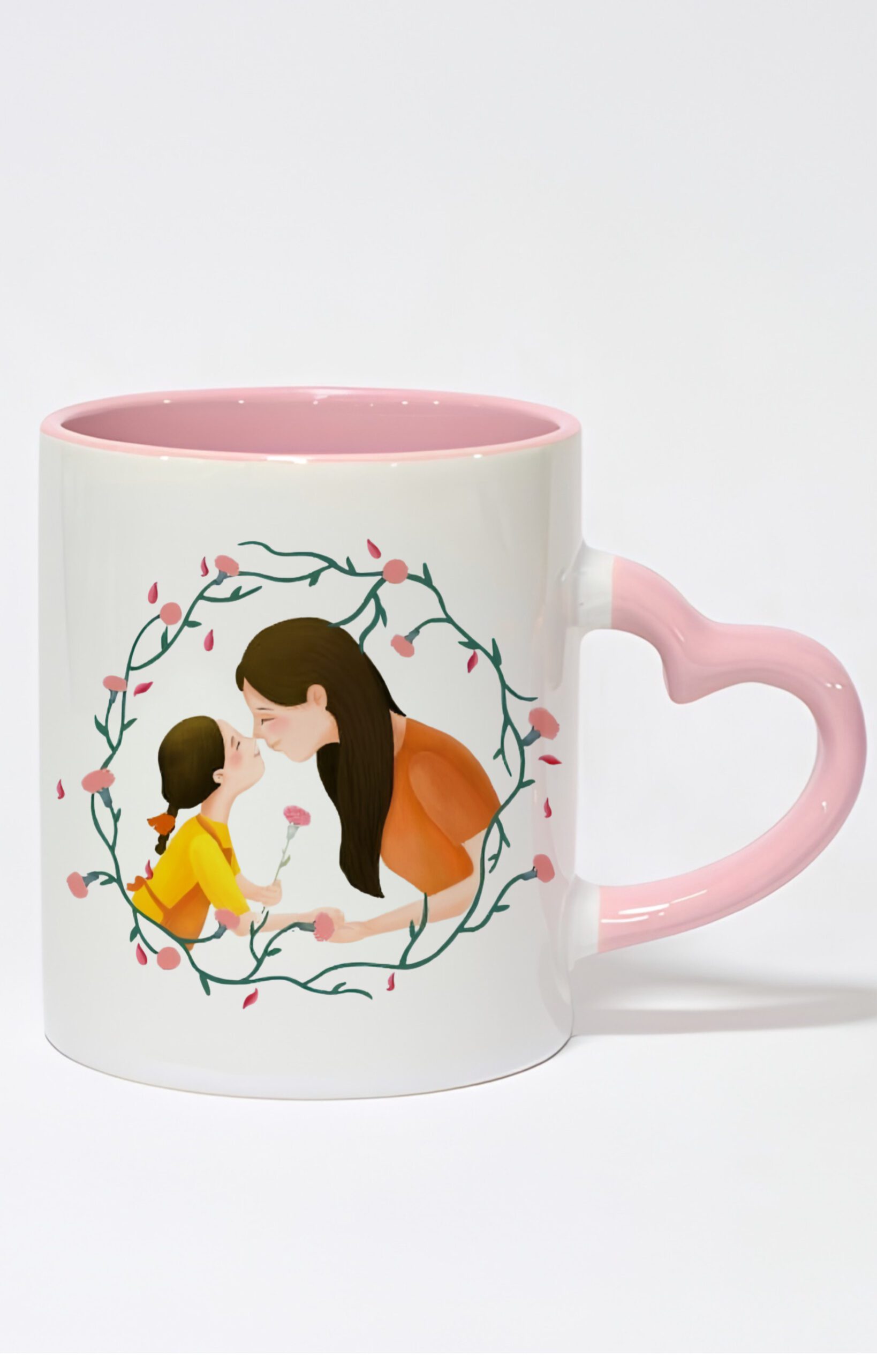 ماگ دسته قلبی رنگی طرح روز مادر کد 10550