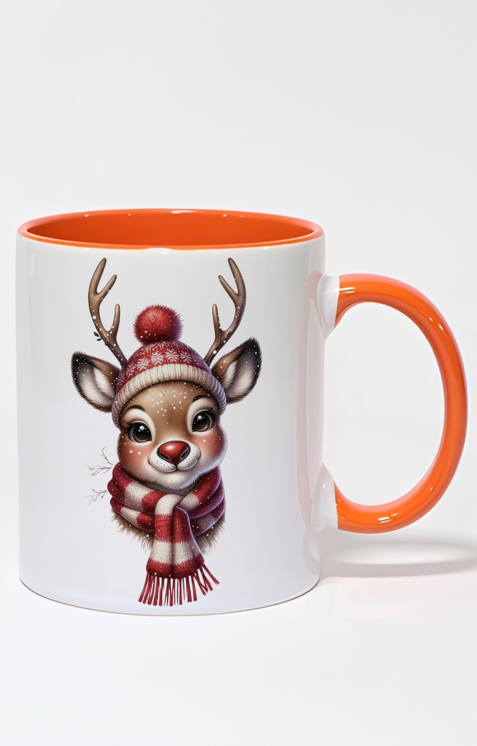 ماگ دسته و داخل رنگی طرح گوزن کد 10562