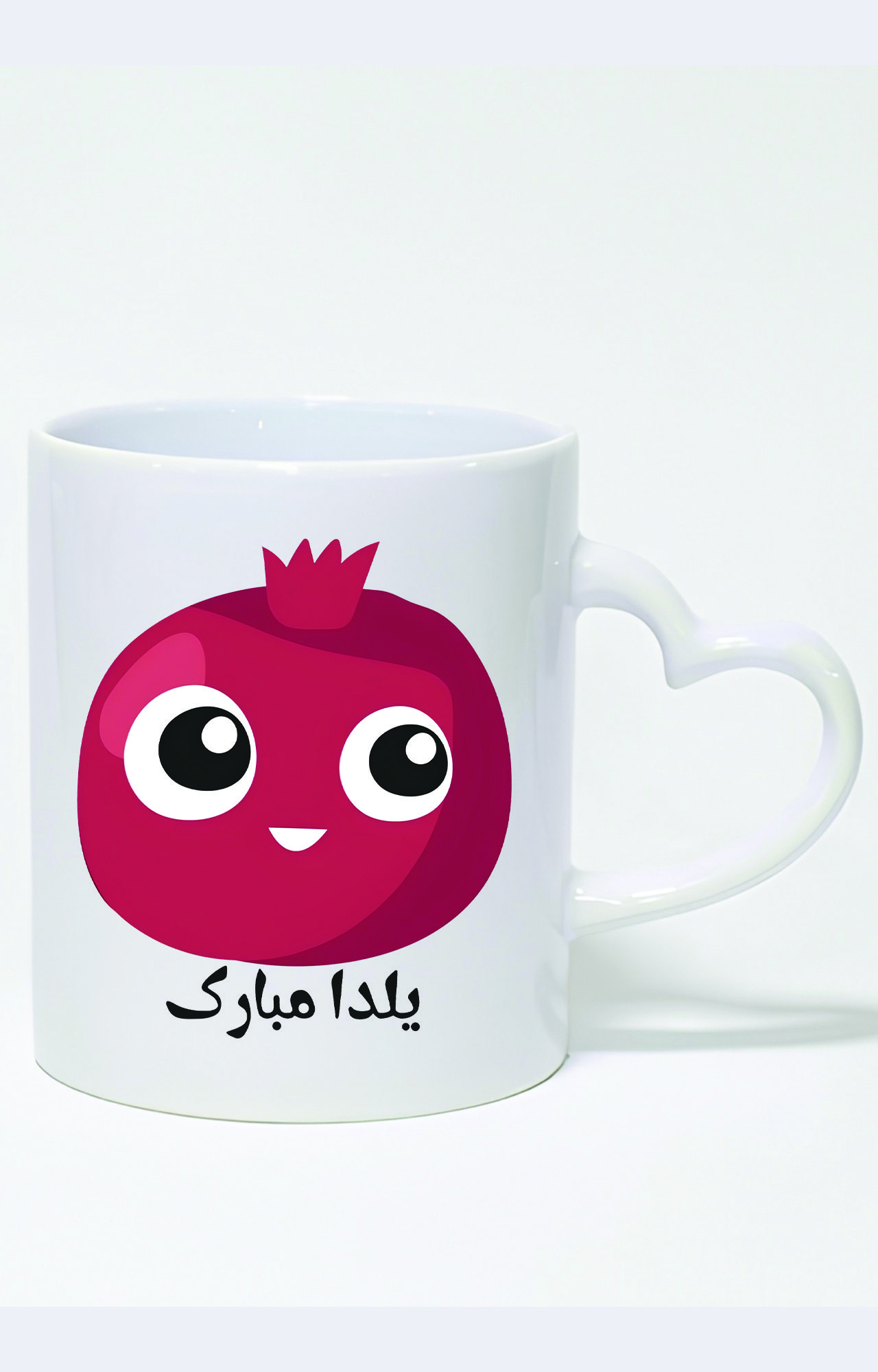 ماگ دسته قلبی طرح شب یلدا مبارک کد 3800