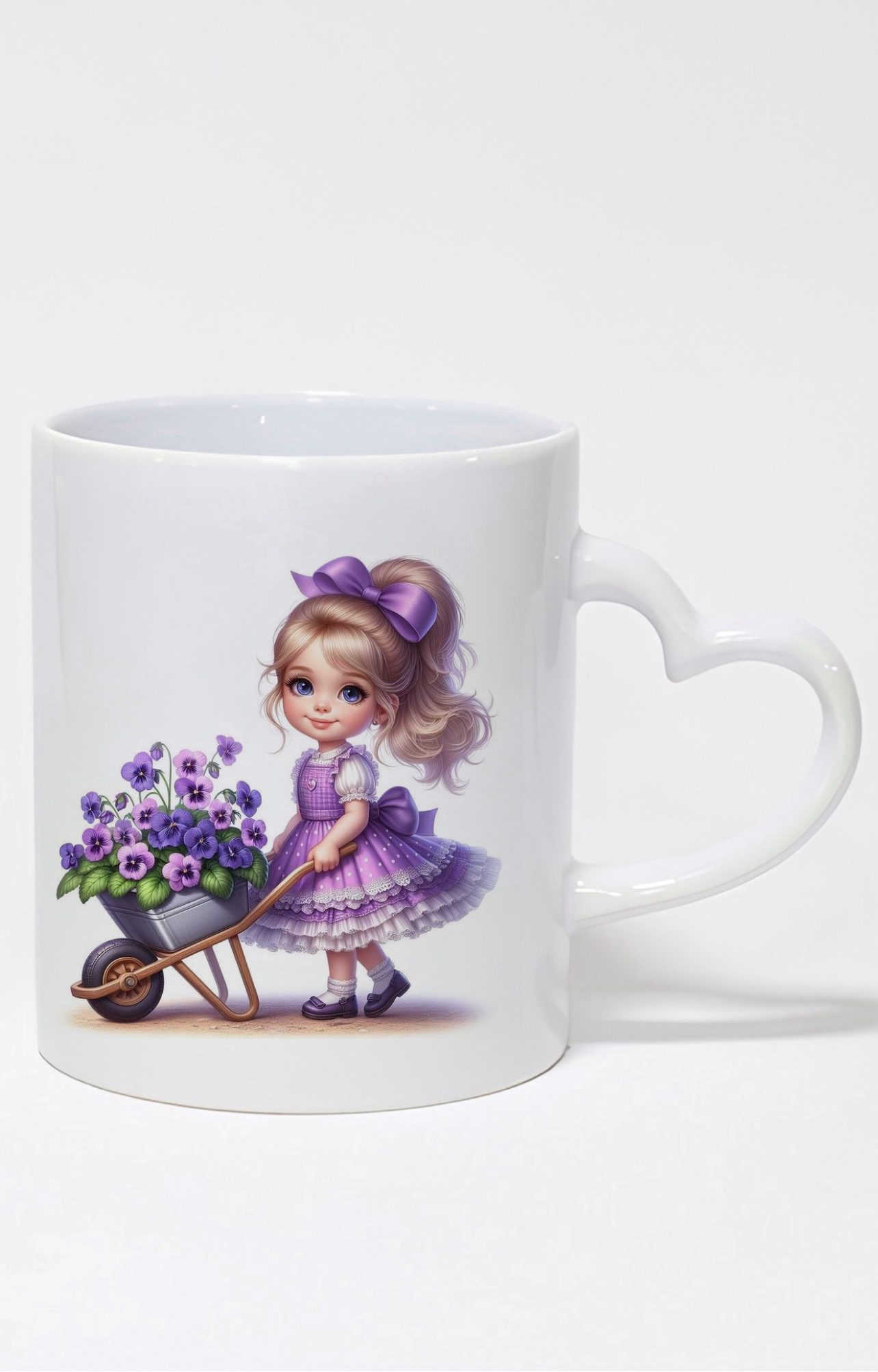 ماگ دسته قلبی طرح دختر کد 10125