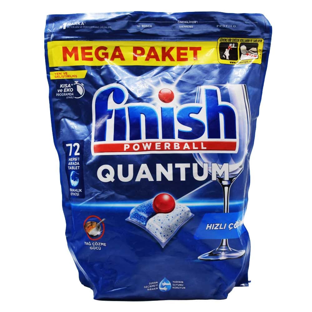 قرص ماشین ظرفشویی فینیش Finish کوانتوم پاوربال بسته 72 عددی