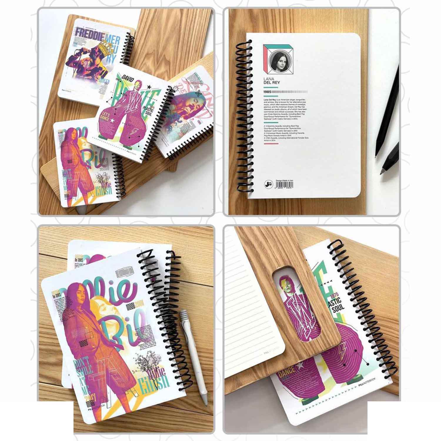 دفتررقعی سایز14*20لجندپیل سری خوانندگان (6 تایی)