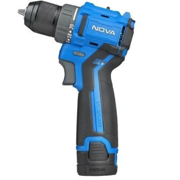 دریل پیچ گوشتی شارژی براشلس  10 میلی متری 12 ولت نووا مدل 7717