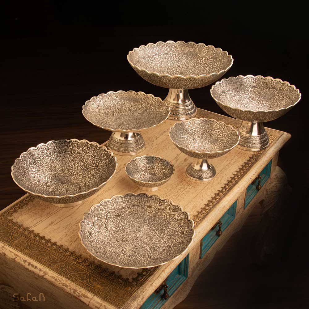 ست کامل 7 پارچه نقره ای طرح دیکشا کد 502