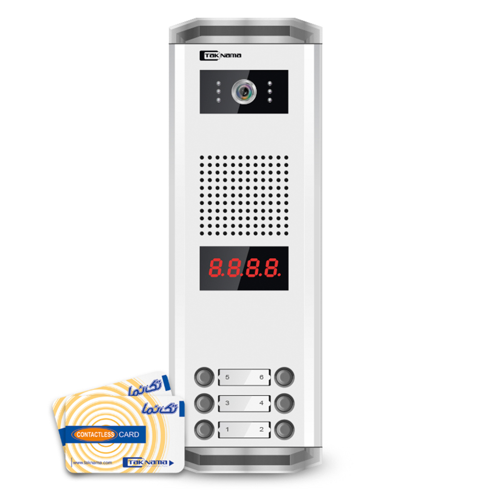 پنل دربازکن تصویری نامبرینگ کارتی 6 واحدی تک نما