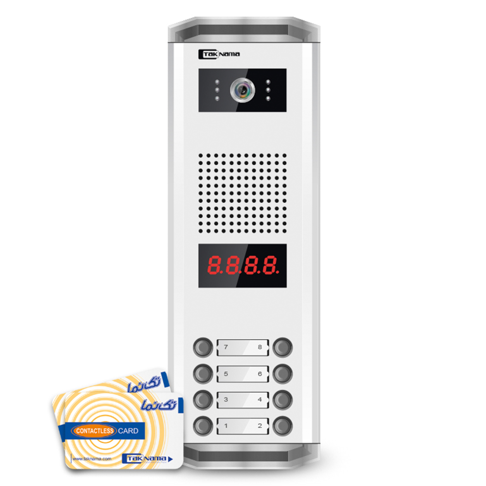 پنل دربازکن تصویری نامبرینگ کارتی 8 واحدی تک نما