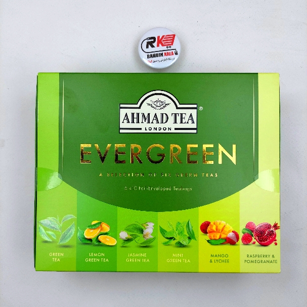 پک دمنوش چای سبز احمد با 6 طعم مختلف کیسه ای 60عددی