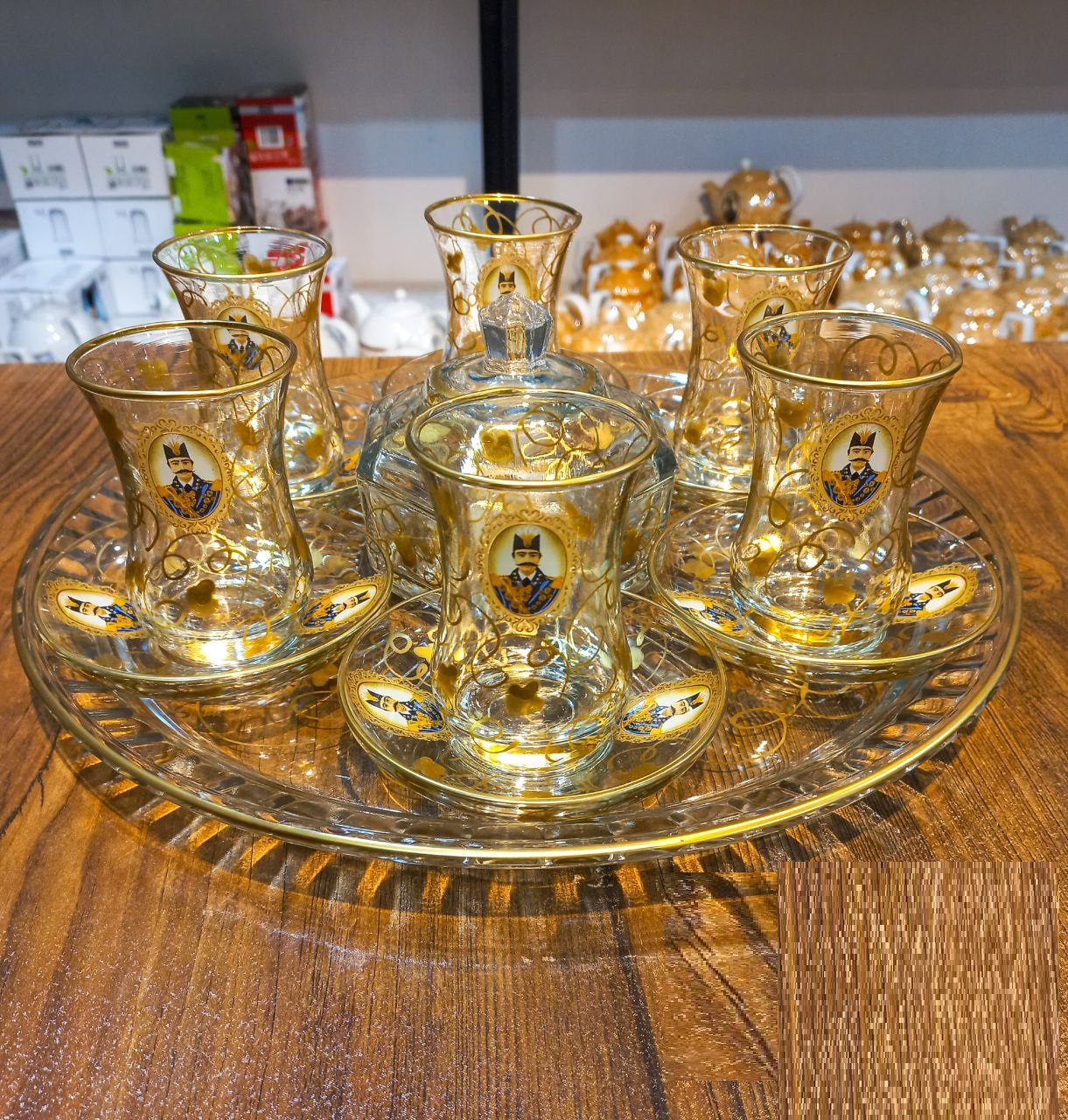 خانه و آشپزخانه پریلند - سرویس چای‌ خوری شاه عباسی کار شده (پست پیشتاز پس کرایه)