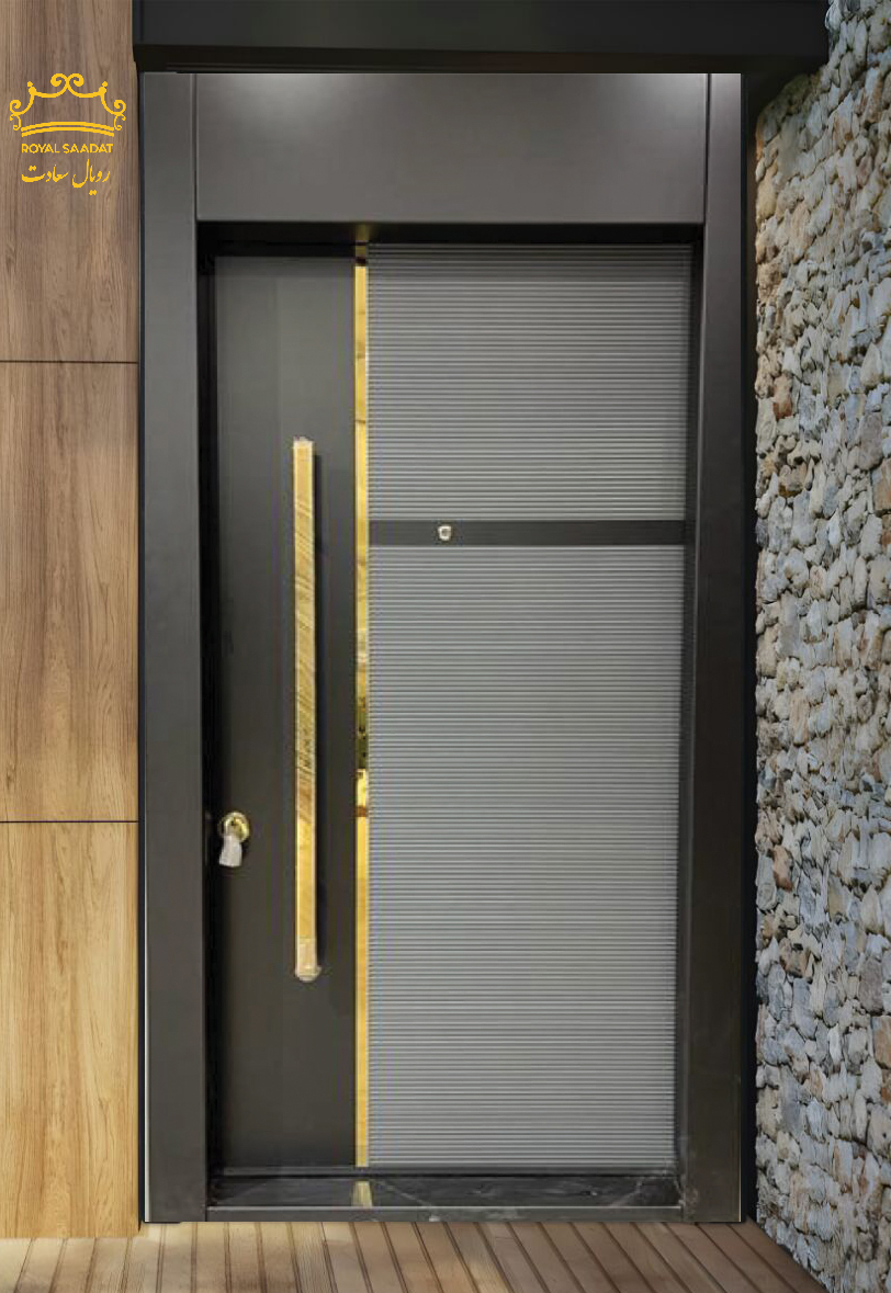 درب ضد سرقت P2426 : ورتی گلس، طوسی/مشکی، لوکس