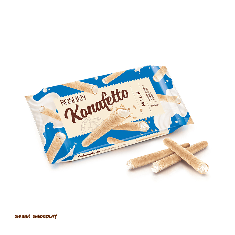 ویفر رولی مغزدار روشن Roshen در 5 طعم 140 گرمی