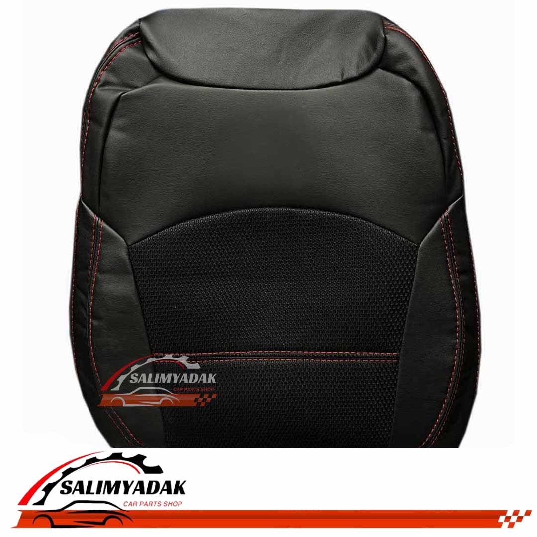 روکش صندلی جک J4 ایگل چرم وسط تور رنگ مشکی دوخت قرمز
