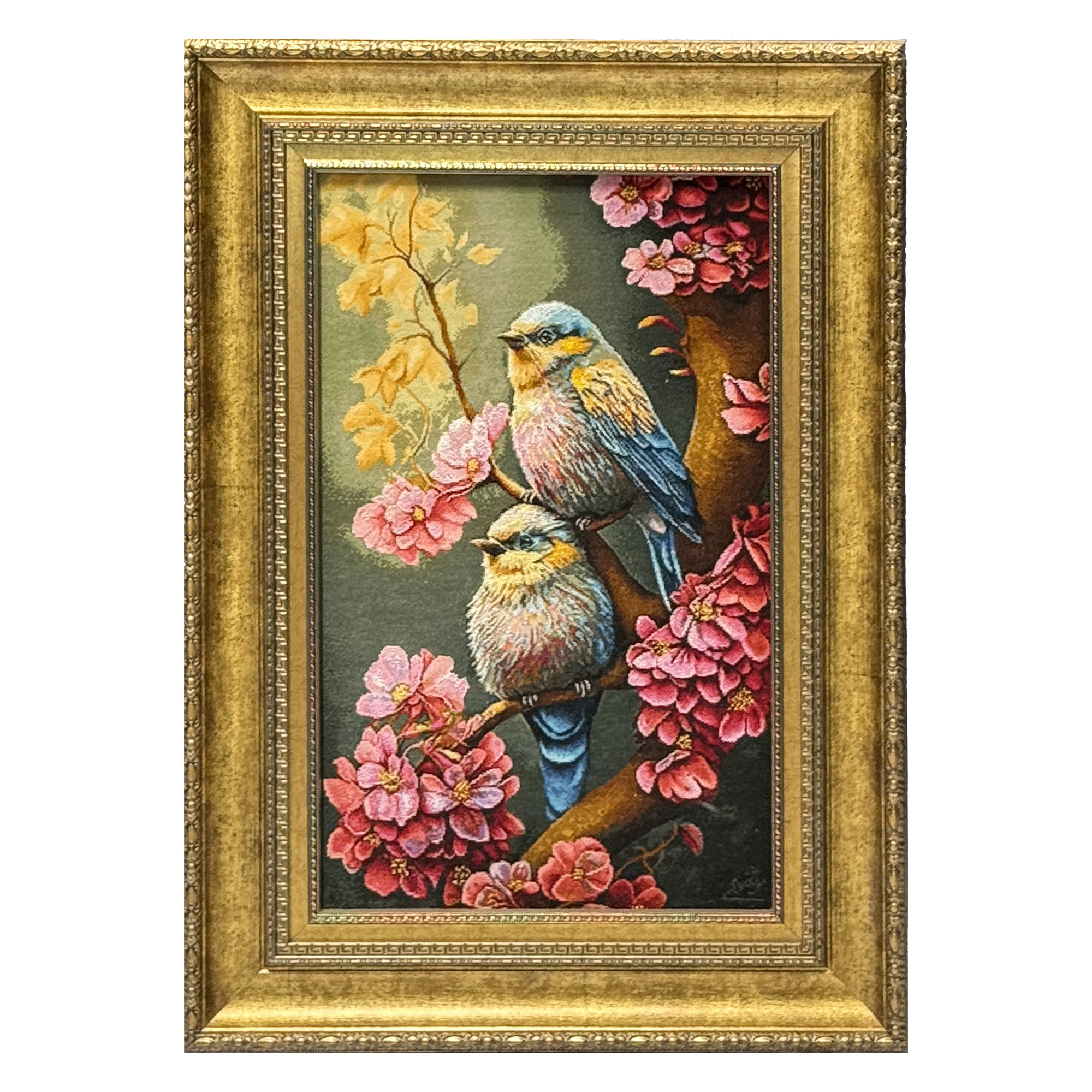 تابلو فرش گل وپرنده کد 1100262