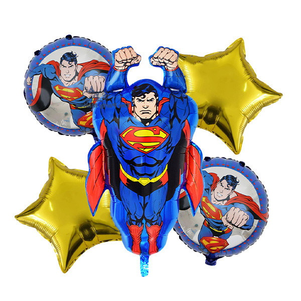 بادکنک فویلی سورتک طرح سوپرمن کد ST0616 مجموعه 5 عددی