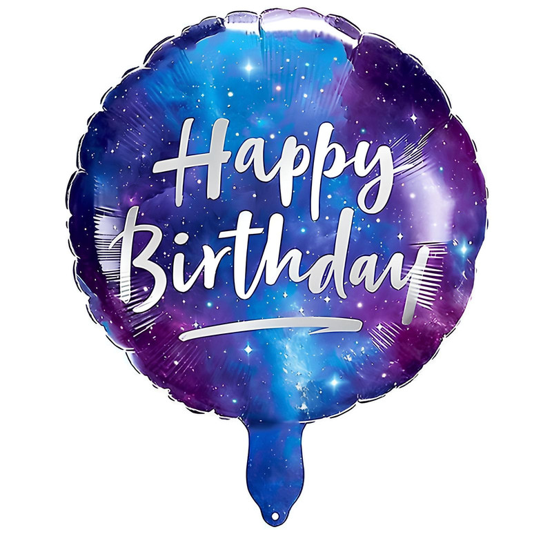 بادکنک فویلی مدل گرد طرح کهکشانی فضایی کد kp91