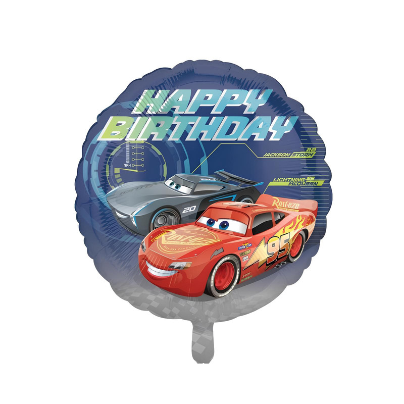 بادکنک فویلی مدل گرد طرح مک کوئین و دوستان کد kp89