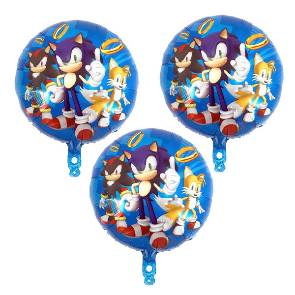 بادکنک فویلی مدل سونیک گرد کد SonicRoundB1 مجموعه 3 عددی