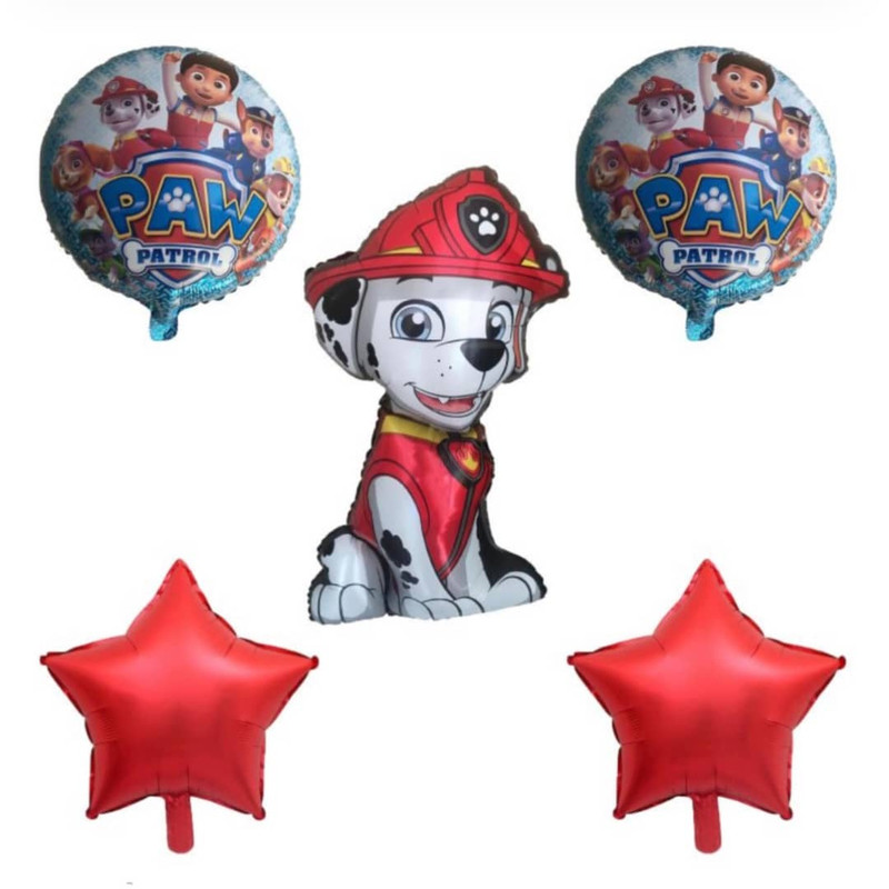 بادکنک فویلی پارتی لند تهران مدل مارشال سگ های نگهبان کد PAWPATROL01 مجموعه پنج عددی