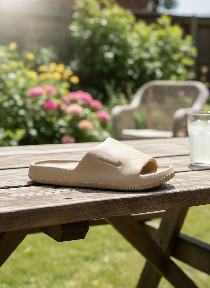 دمپایی مردانه نایکی NIKE وارداتی رویه ساده کفی EVA رنگ قهوه ای