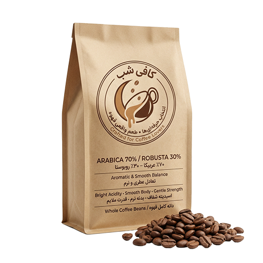 قهوه 70 درصد عربیکا 30 درصد روبستا